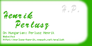 henrik perlusz business card